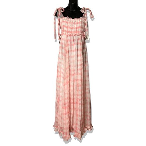 Free People Dorothy Gayle Plaid Smocked Maxi Dress - Picture 6 of 8